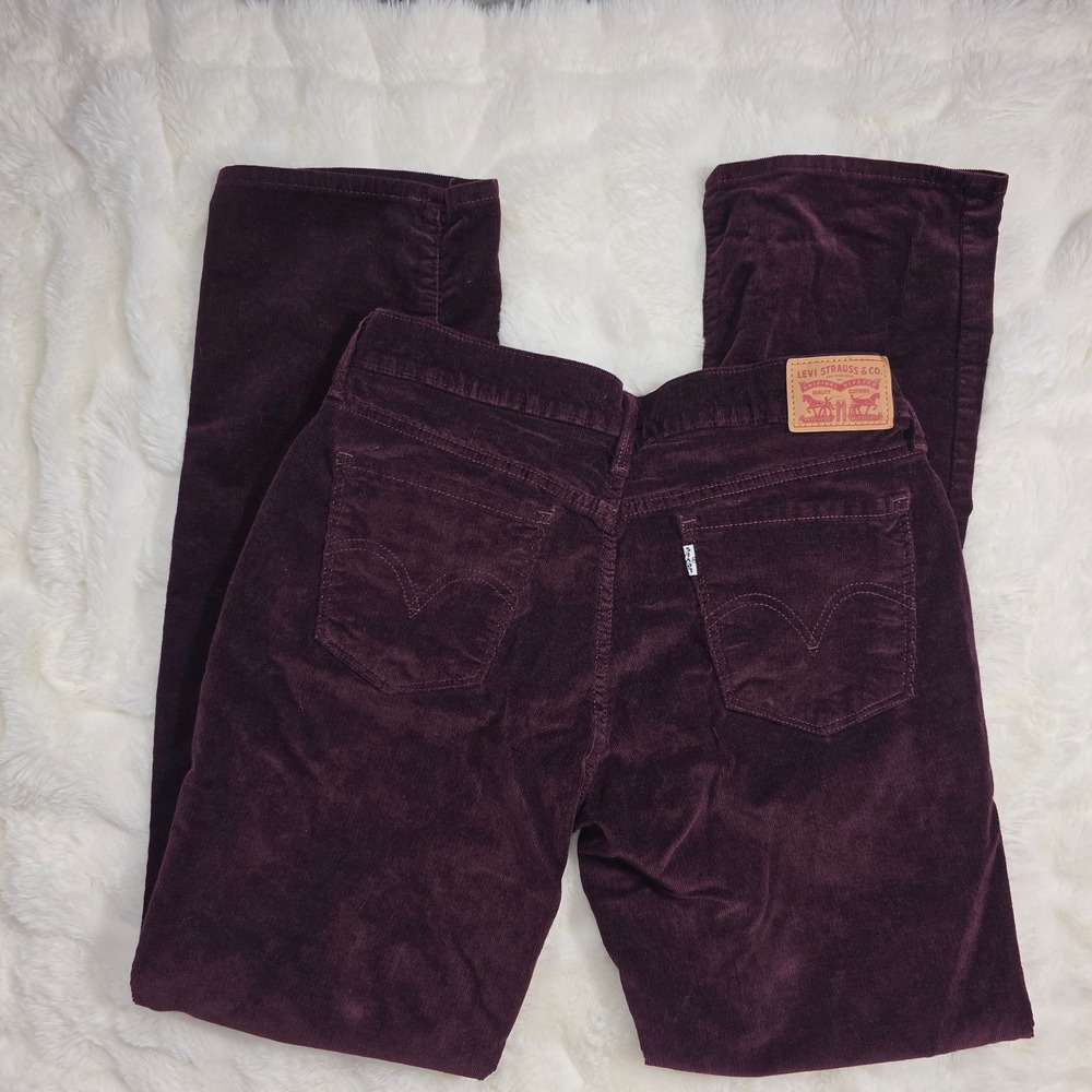 Levi's 505 Corduroy Pants Women 10M W30 L32 Burgundy Excellent Straight Leg - Picture 9 of 13